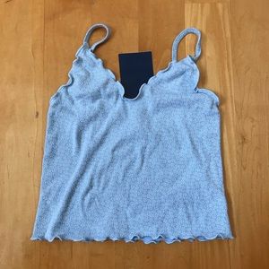 Brandy Melville Baby Blue Nicolette Ruffle Tank